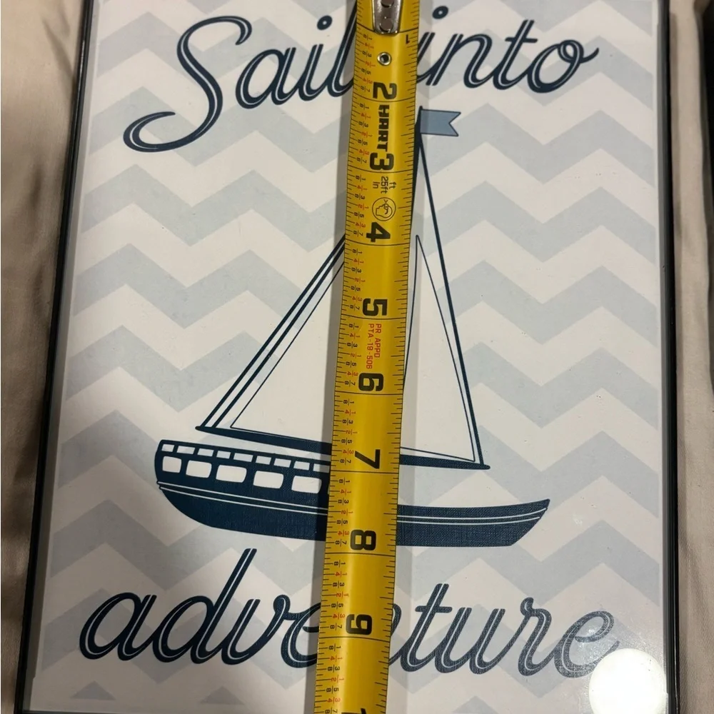 3 beautiful Nautical Wall Art Set- 8x10 picture frames- sailboat, octopus, wheel